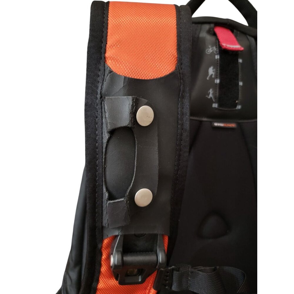 VTG Nike Acg Backpack Bioknx Black & Orange 100% Nylon Adjustable Straps - Picture 4 of 10